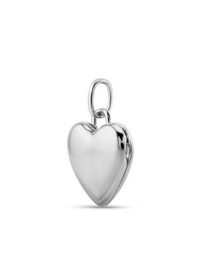 Thread-On Heart Locket Charm In Silver