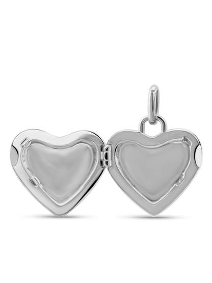 Thread-On Heart Locket Charm In Silver