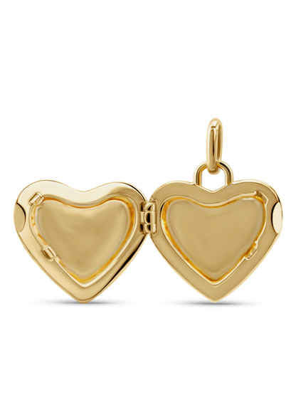 Thread-On Heart Locket Charm In Gold