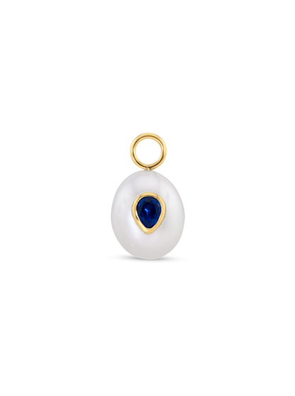 Freshwater Pearl Blue Earring Charm In Gold