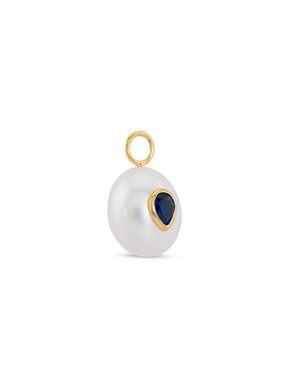 Freshwater Pearl Blue Earring Charm In Gold