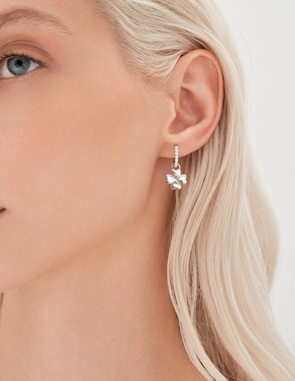 Clover Earring Charm In Silver