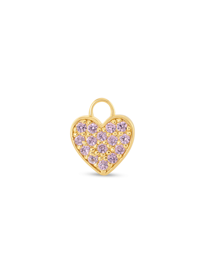Pavé Heart Earring Charm In Gold