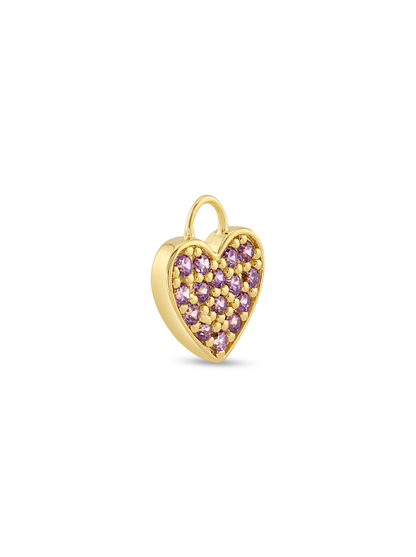 Pavé Heart Earring Charm In Gold