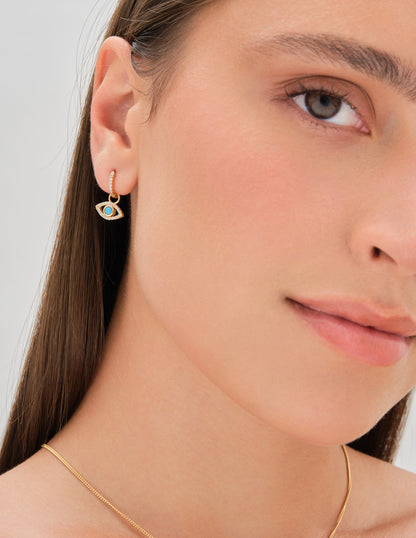 Pavé Evil Eye Earring Charm In Gold