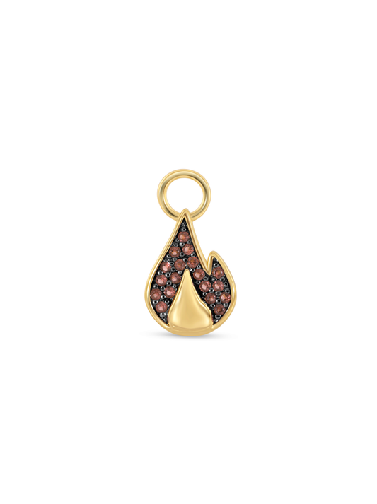 Pavé Flame Earring Charm In Gold
