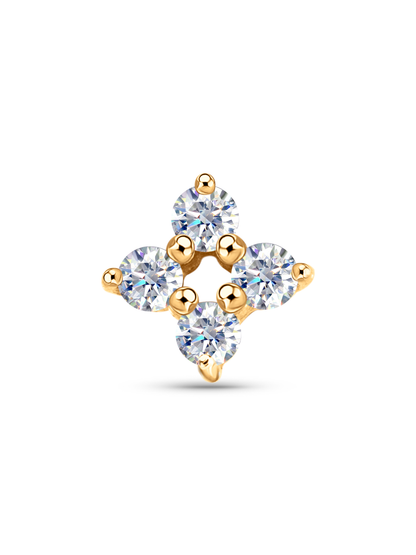 14K Solid Gold & Lab-Grown Diamond Single Stud
