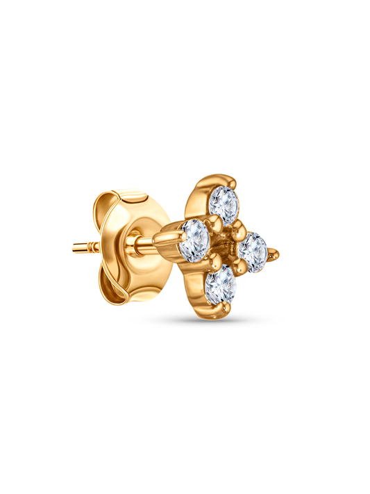14K Solid Gold & Lab-Grown Diamond Single Stud