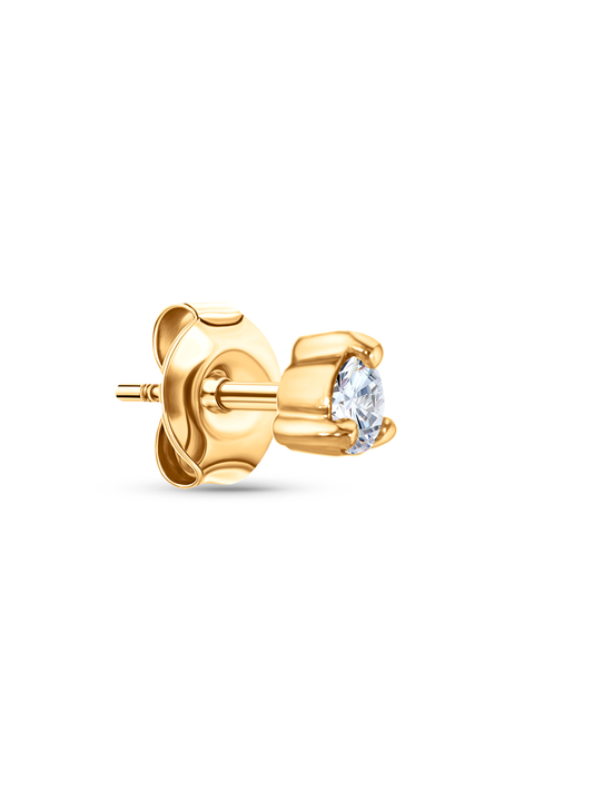 14K Solid Gold & Lab-Grown Diamond Mini Single Stud