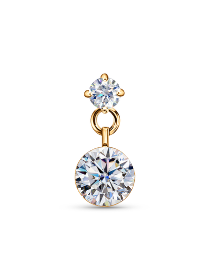 14K Solid Gold & Lab-Grown Diamond Drop Single Stud
