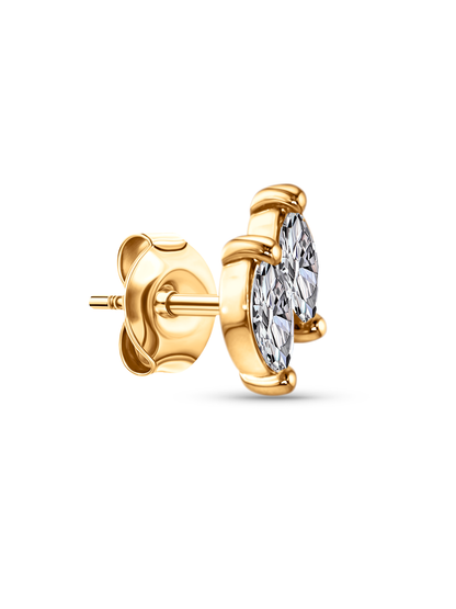 14K Solid Gold & Lab-Grown Diamond Navette Single Stud