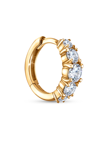 Fine 14K Gold & Lab-Grown Diamond Single Hoop