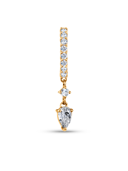Fine 14K Gold & Lab-Grown Diamond Drop Single Hoop