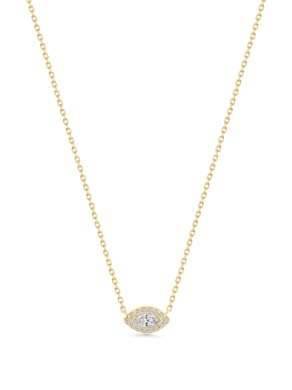 Fine 14K Gold & Lab-Grown Diamond Eye Pendant Necklace