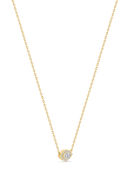 Fine 14K Gold & Lab-Grown Diamond Eye Pendant Necklace