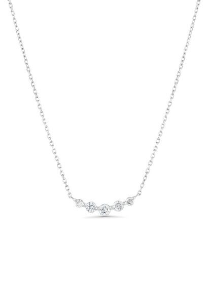Fine 14K White Gold & 5 Lab-Grown Diamond Necklace