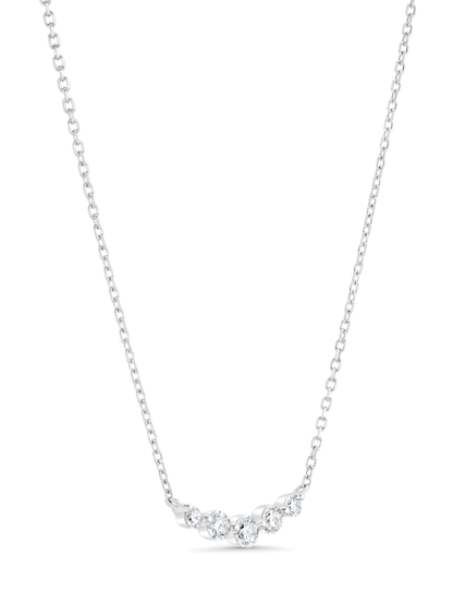 Fine 14K White Gold & 5 Lab-Grown Diamond Necklace