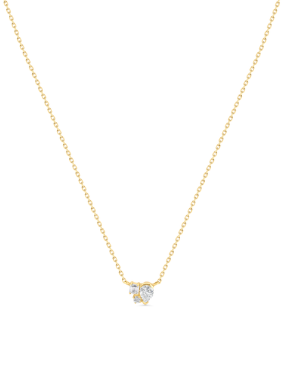 Fine 14K Gold & White Topaz Cluster Necklace
