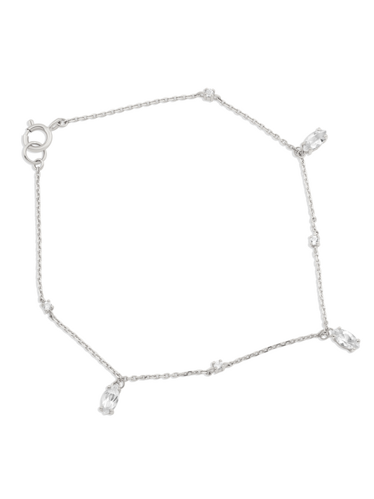 Fine 14K Gold White Topaz Drop Bracelet