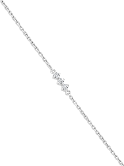 Fine 14K Gold Triple Lab-Grown Diamond Bracelet