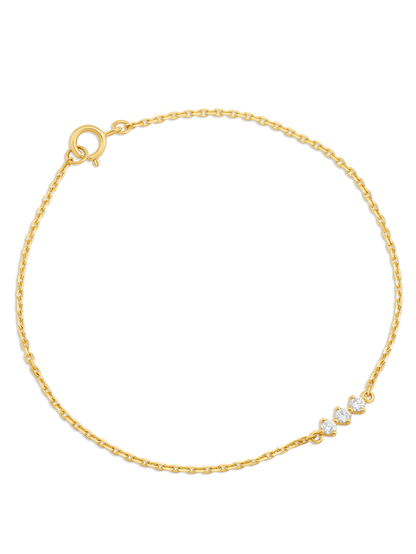 Fine 14K Gold Triple Lab-Grown Diamond Bracelet