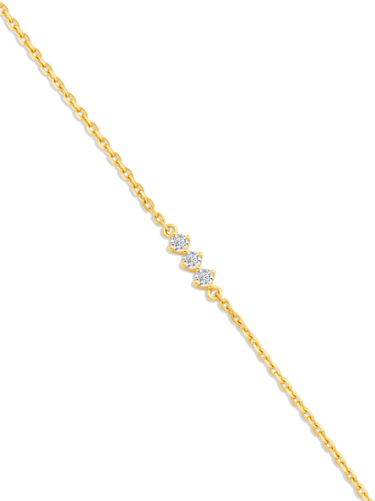 Fine 14K Gold Triple Lab-Grown Diamond Bracelet