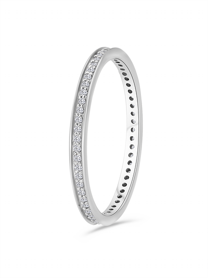 Fine 14K White Gold & Lab-Grown Diamond Eternity Ring