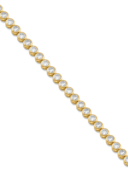Round Crystal Tennis Bracelet in Gold