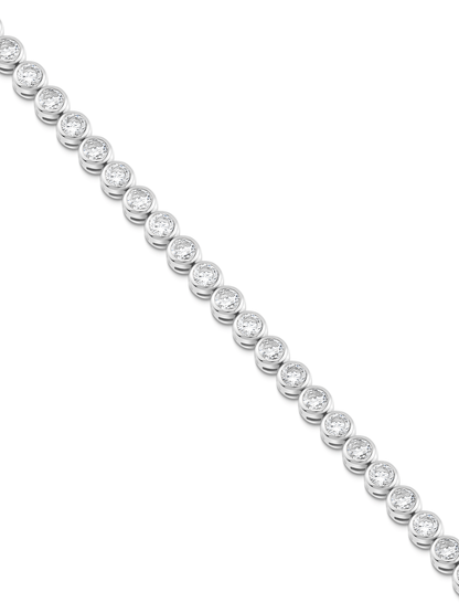 Round Crystal Tennis Bracelet in Silver