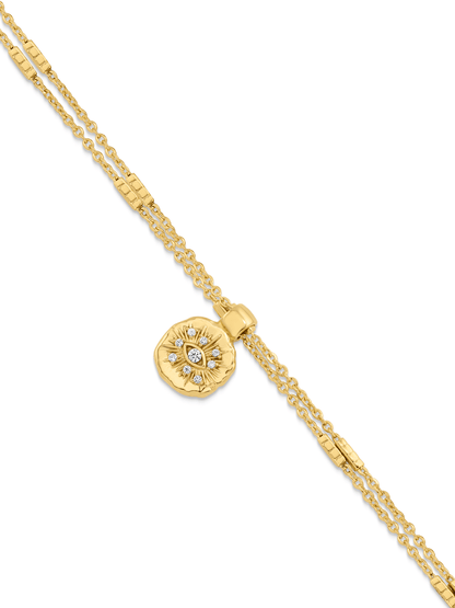 Amulet Evil Eye Charm Coin Bracelet In Gold