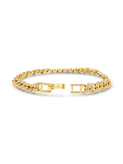 Curb Pavé Chain Bracelet In Gold