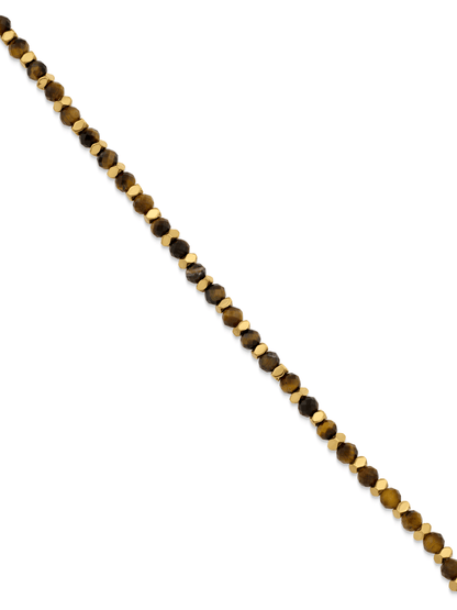 Tigers Eye Beaded Bracelet In Gold