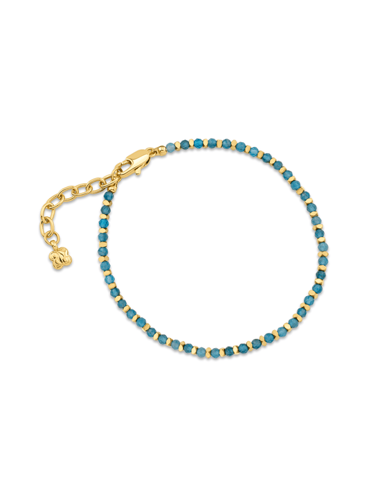 APATITE BEADED BRACELET IN GOLD