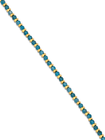 Apatite Beaded Bracelet In Gold