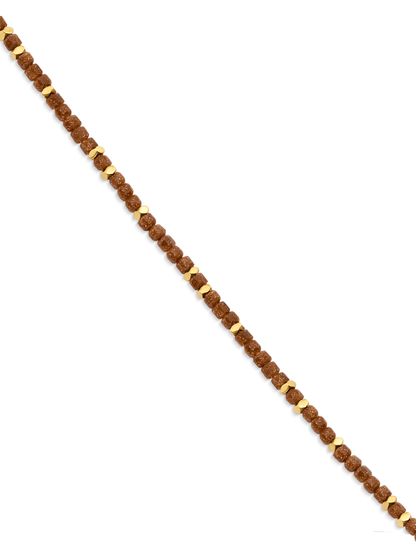 Sandstone Beaded Bracelet In Gold