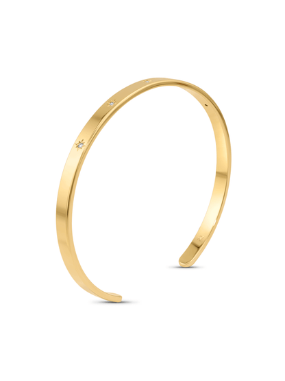 Celestial Star Crystal Cuff Bracelet In Gold