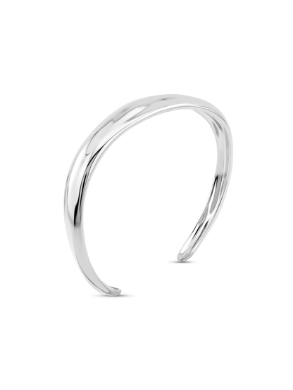Slim Fluidity Cuff Bracelet In Silver