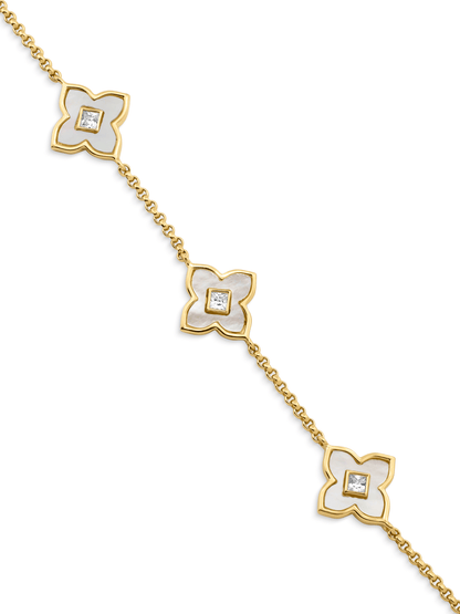 Primrose Mother-Of-Pearl Clover Bracelet In Gold