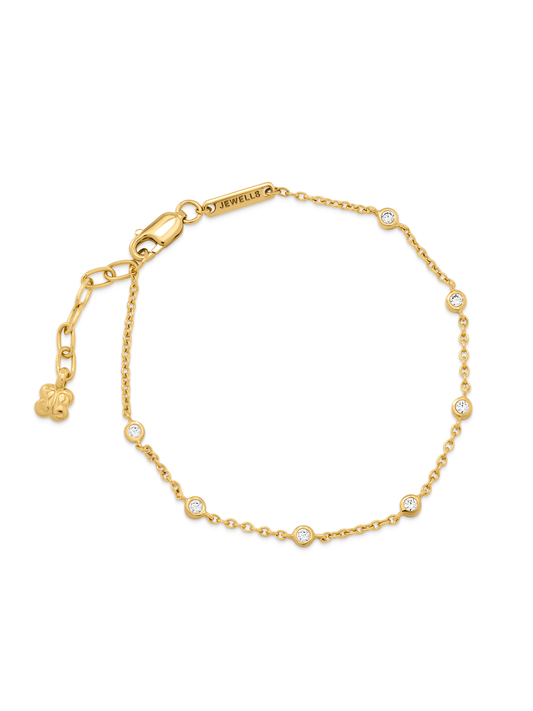 Floating Crystal Station Bracelet In Gold