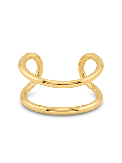 Double Row Cuff Bracelet In Gold