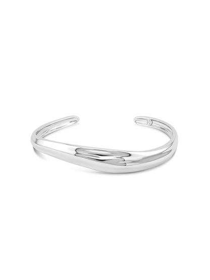 Slim Fluidity Cuff Bracelet In Silver