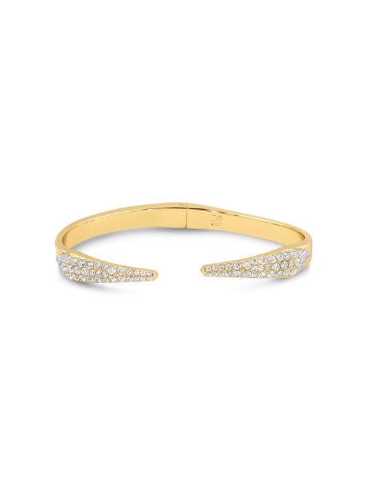 Tusk Open Pavé Cuff Bracelet In Gold