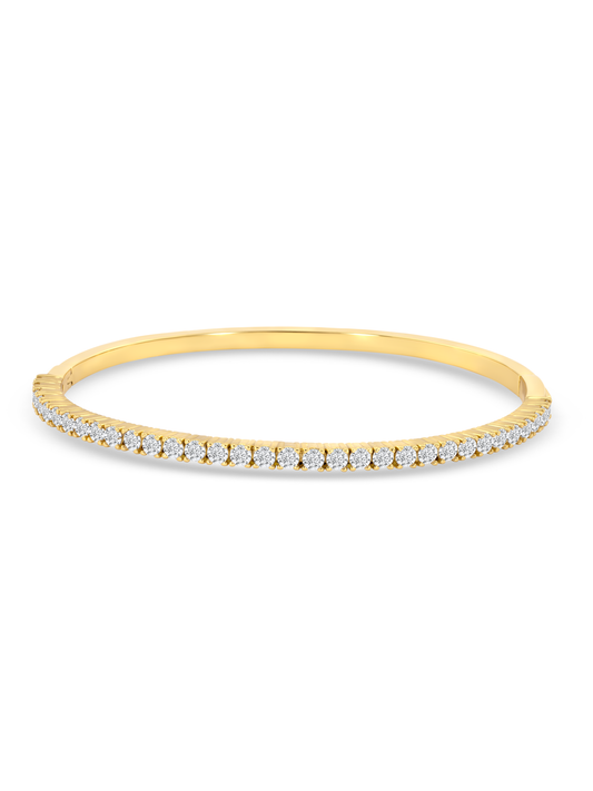 Slim Pavé Bangle Bracelet in Gold