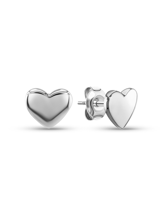 Hearts Studs In Silver