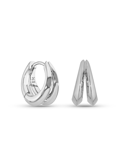 Seamless Tusk Split Earrings In Silver