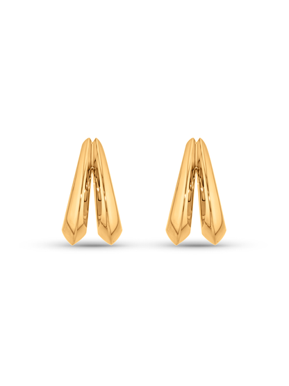 Seamless Tusk Split Earrings In Gold