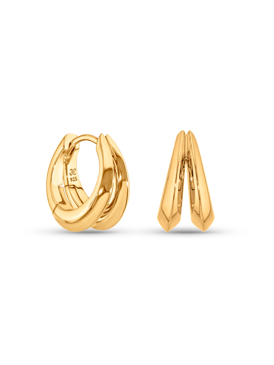 Seamless Tusk Split Earrings In Gold