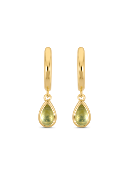 Aquamarine March Birthstone Hoops In Gold