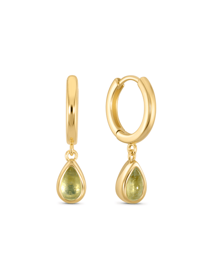 Aquamarine March Birthstone Hoops In Gold