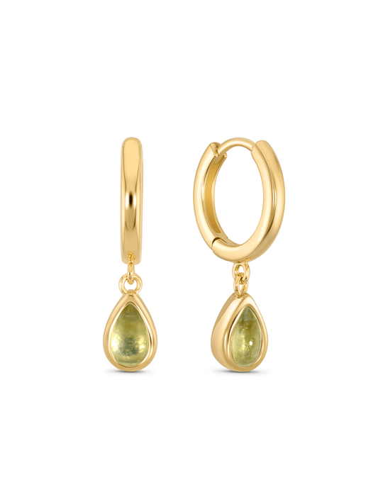 Aquamarine March Birthstone Hoops In Gold